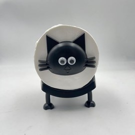 Cat Toilet Paper Holder, Black Sheep Self Standing Bathroom Set, Funny Bathroom Office Decor, Perfect Bathroom Accessories Paper Towel Holder for Bathroom Stand Table Counter Floor (Cat - 1 Pcs)