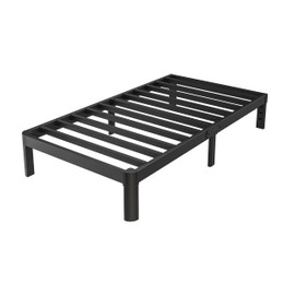 KZZLOL Black Twin Bed Frames 12 Inch, Metal Bed Frame Twin Size No Box Spring Needed, DIY Headboard Holes, Heavy Duty Steel Support 3500 LBS, Noiseless, Round Corner Leg, Storage Space, Easy Assembly