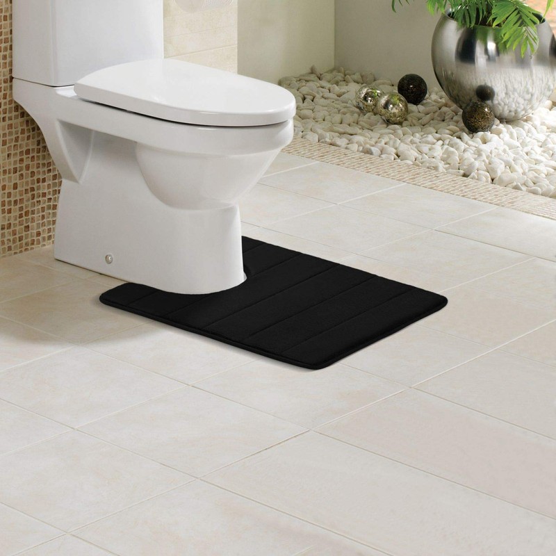 Homaxy Memory Foam Non-Slip Bath Mats, Soft Water-Absorbent Toilet /