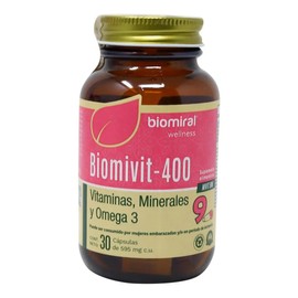 Biomivit 400 Biomiral Vitaminas Minerales Y Omega 3 30 Caps Sin Sabor