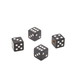 4 x Valve Caps Cube Black Dice Valve Cap Vwüsch