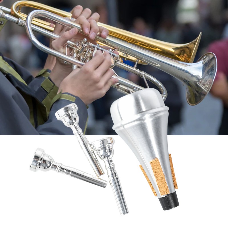 Trumpet Mouthpiece Mute Set 3C 5C 7C Practice Silencer Combination