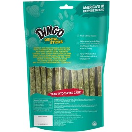 Dingo Dingo Dental Sticks for Tarter Control and Freshening Breath, Made with Real Chicken, Great Treats for Small, Medium, and, Large Dogs 20-Count