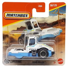 Matchbox - Road Roller - MBX Construction 50/125 - JBT19 - Short Card - Construction Site Vehicle - Road Roller - Superfast Lesney - Mattel 2025-1:64