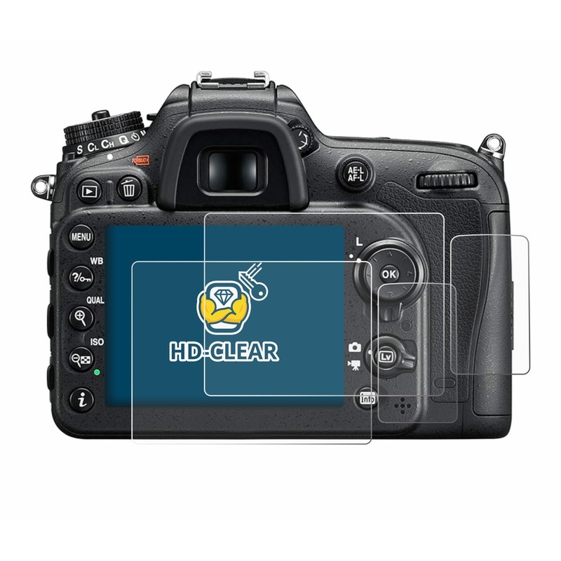 2x BROTECT HD-Clear Screen Protector Nikon D7200 Protector - Crystal-Clear,