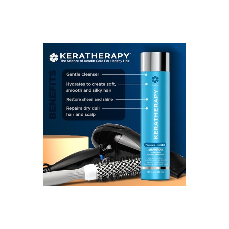 KERATHERAPY Moisture Shampoo, 10.1 Fluid Ounce