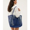 Hoxis Mesh Beach Tote Womens Shoulder Handbag, Dark Blue, L