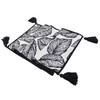 Fennco Styles Black and White Leaf Woven Table Runner -