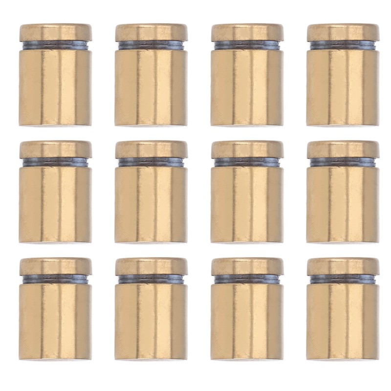 12Pcs Advertising Nail Stainless Steel Electroplated Brushed Gold Sign Holder