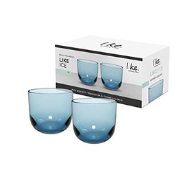 Villeroy & Boch – Like Ice Water Glass 2-PCE Set, ice-Blue Coloured Glass, 9 x 8 cm