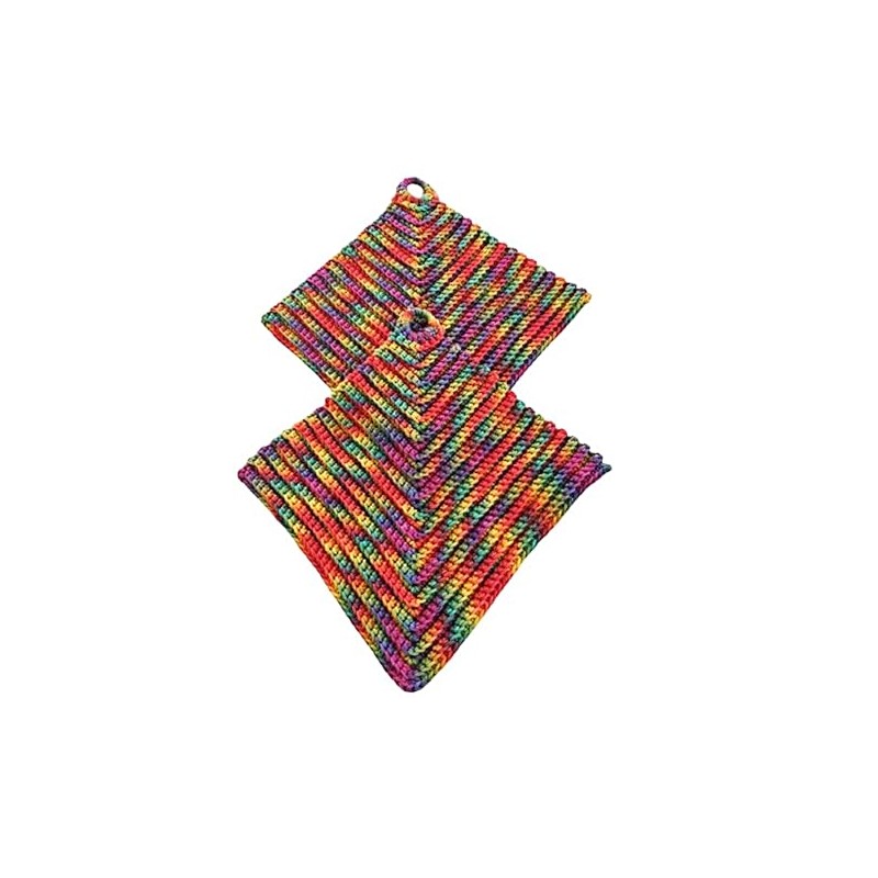 dicke klassische gehäkelte Topflappen, ca. 19 x 19 cm -