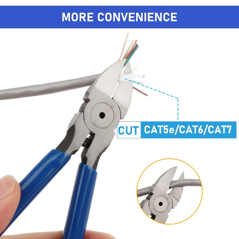 RJ45 Crimp Tool Kit Pass Through Ethernet Cat6 Cat6a Cat5e