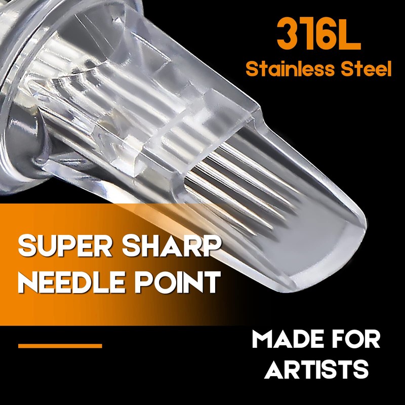 Tattoo Cartridge Needles - Ruicoo 100Pcs Mixed Tattoo Cartridge Needles