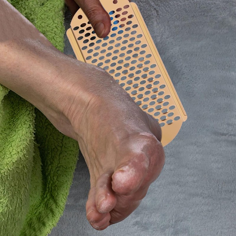 FRCOLOR 2-piece Stainless Steel Foot Scraper Exfoliator for Foot File