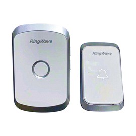 RingWave Waterproof Wireless Outdoor Doorbell, IP44 Rated, with 300m Range, 1 Button Transmitter, and Plug-in Receiver, 5 Adjustable Volume Levels, 36 Ringtone Options.