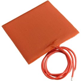 Hobbyant Waterproof Silicone Flexible Heating Pad, 60x60mm, 12V 10W, Max Temp 250°C for Heating Applications, Orange