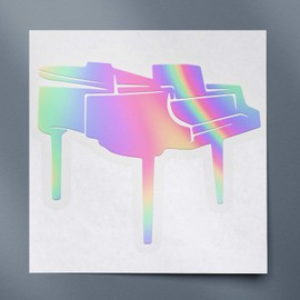 Decal Stickers of Baby Grand Piano (Hologram) (Set of 2) Premium Waterproof Vinyl Decal Stickers for Laptop Phone Accessory Helmet Car Window Mug Tuber Cup Door Wall Decoration - ANDstic514983HO