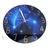 30cm Glass Blue Wall Clock for Living Room Decor Silent