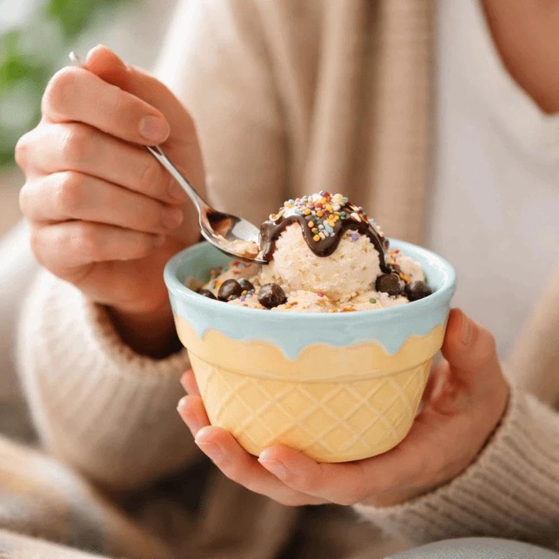 ONEUSTAR 4 Pcs Ice Cream Bowls Ceramic Ice Cream Cups