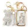 Rayslesan Cute Key Fob Cover with Rhinestone Bear Charm, Bling