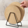 FixtureDisplays 4PK 7.1X0.4" Round Cork Placemats Kitchen Natural Non-Slip Trivet