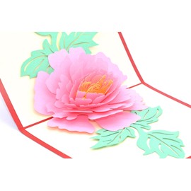 Medigy 3D Pop Up Greeting Cards Peony Flower Blank Cards for Most Occasions Pink