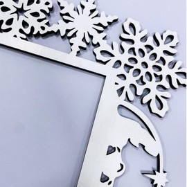 2024 Wooden Christmas Decorations Door Topper Indoor Ornament Corner Frame Decor Decorative Wall Woodland Wood Vintage Window Garage Yard Santa Creative Woodland (sleigh)