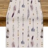Boho Tribe Table Runner, Bohemian Aztec Tomahawk Ethnic Native Arrows