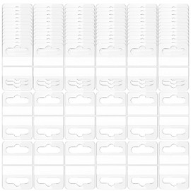Etiquetas Colgantes Autoadhesivas Transparentes PVC 100 Unidades 40X45 MM para Exhibición Tiendas Embalaje y Estantes Orificio para Ranura Resistente