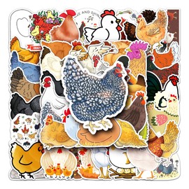50 Packs Popular Hens Stickers Water Bottles Laptop Phone Motorcycle Computer Guitar Skateboard Hydroflasks Chicken Vinyl Sticker Waterproof Aesthetic Trendy Decals for Teens Girls Adults