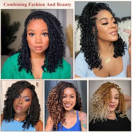 Boho Box Braids Crochet Hair 8 Packs Boho Crochet Braids Pre Looped 4# Goddess Box Braids Crochet Hair for Black Women 12 Inch Boho Braids Crochet Hair Extension