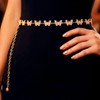 Zehope Butterfly Waist Chain Belt Gold Rhinestone Belly Belts for