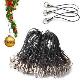 XXLKVSK 100Pcs Badge Lanyards Charm Straps Black Lanyard Cell Phone Charm Split Ring Strap Detachable Phone Ring Strap for Keychain Keys and ID Card Badge Holder Office Supplies