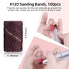 MelodySusie 100 Pcs Professional Sanding Bands Nail Manicure 120 Grit