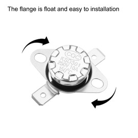 uxcell KSD301 Thermostat 150°C/302°F 10A Normally Open N.O Adjust Snap Disc Temperature Switch 2pcs,Bakelite Material