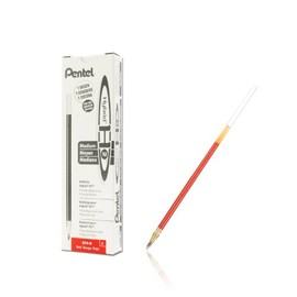 Pentel Refill for K908 Sunburst & RSVP Gel, Medium, Permanent Red Ink, Box of 12 (KF8-B)