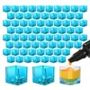 ATOMUS 200pcs Blue Tattoo Ink Cups Square Clear Pigment Cup