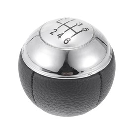 Partuto 6 Speed Manual Gear Shifter Knob - Car Shift Lever Knob - for Mini Cooper R50 R53 2000-2006 Plastic Faux Leather Black White - 1 Pc