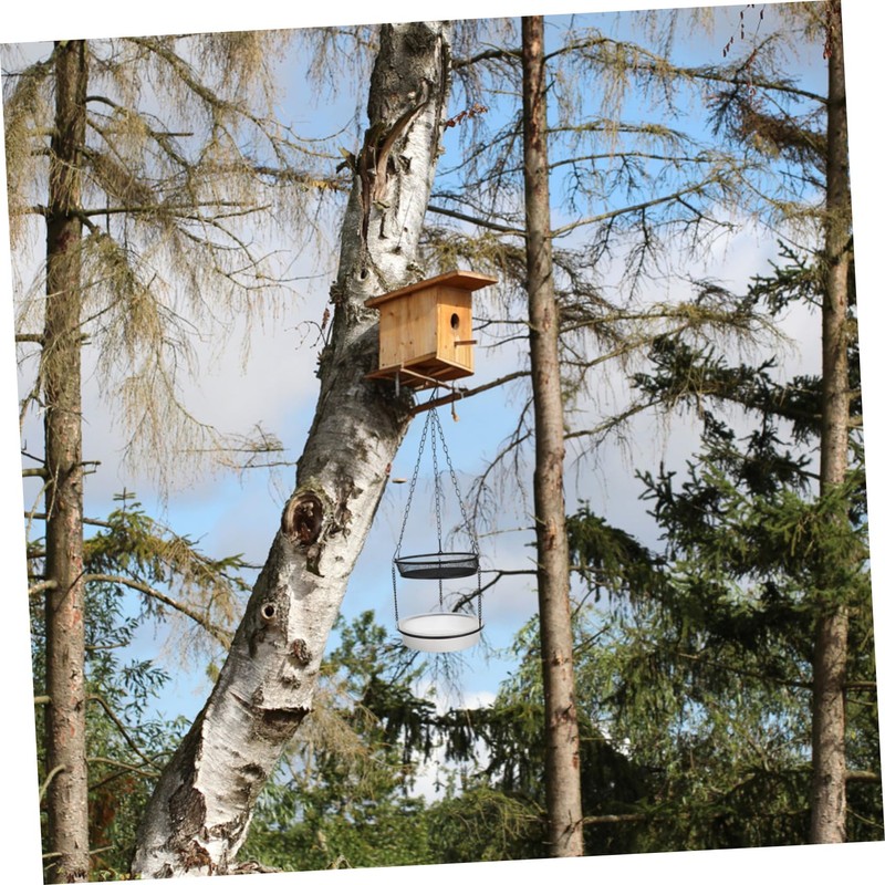 KONTONTY Stylish Iron Craft Double Tray Feeder Hanging Bird Feeder