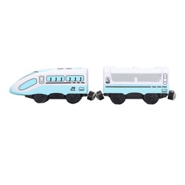 Magnetic Connection Train Battery Operated Electric Train Toys With Locomotive Carriage for Kids Toddlers Blue and White