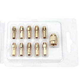 0.5-3.2mm Small Drill 4-Jaw Copper Drill Chuck Set Micro Twist Drill Collet Set Mini Twist Drill Electric Grinder Woodworking Brass Drill Chuck