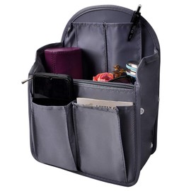 Vercord Backpack Organizer Insert Liner Hanging Travel Bag in Bag with Many Pockets Grey Medium