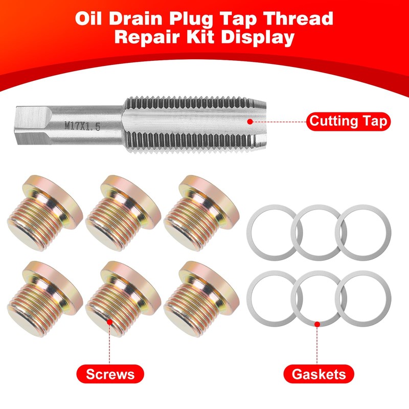 JMMRRR Oil Drain Plug Tap Thread Repair Kit M17 x