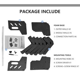 Ecomlively Pistol Rack for Gun Safe, Lightweight Foam Gun Stand for Cabinet, Scrathc-resistant Handgun Storage Accessories, Black (6 Slots)