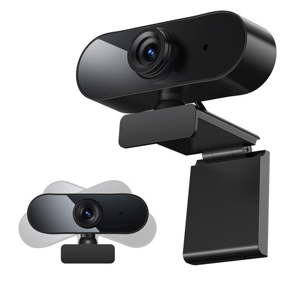 (2023 Model) Webcam, HD 1080P, 2 Megapixels, Built-in Microphone, 120° Wide Angle, Automatic Light Correction, No Driver Required, USB Camera, 30 FPS, Small PC Camera, Windows Mac, Chrome, Clip/Stand Type, Tripod Compatible, Cable Length 5.9 ft (1.5 m) f