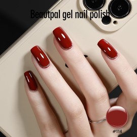BEAUTPAL Red Gel Nail Polish 15ML Soak Off UV LED Gel Polish Nail Art Manicure Salon DIY at Home, Color 114 Rich Maroon