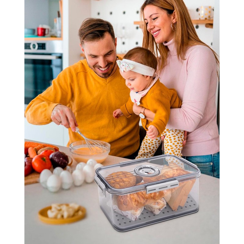 Dynta Bread Box 2 Pack Bread Storage Container Airtight Recording
