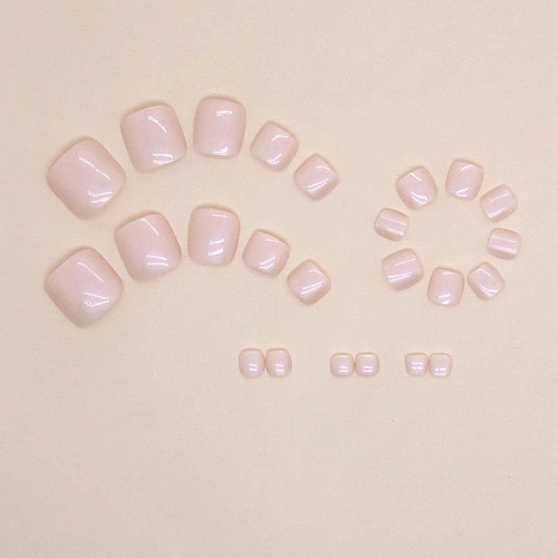Press on Toenails Short Square Fake Toenails Solid Color Toe