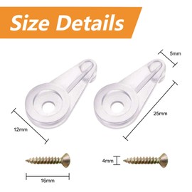 Morobor 100PCS Glass Retainer Clips Kit, Glass Clip Glass Cabinet Clips with Screws for Fixing Glass Cabinet Doors,Suitable for 3-5mm Glass (Transparent with Color Plating Screw)