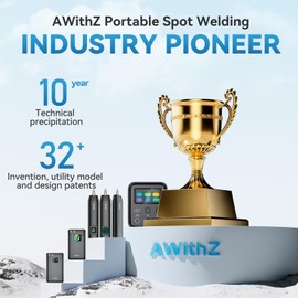 Battery Spot Welder, AWithZ Handheld Spot Welder 11 Gear Adjustable, Automatic and Manual Modes Battery Welder for 18650 Battery, Welding Nickel Sheets, Iron